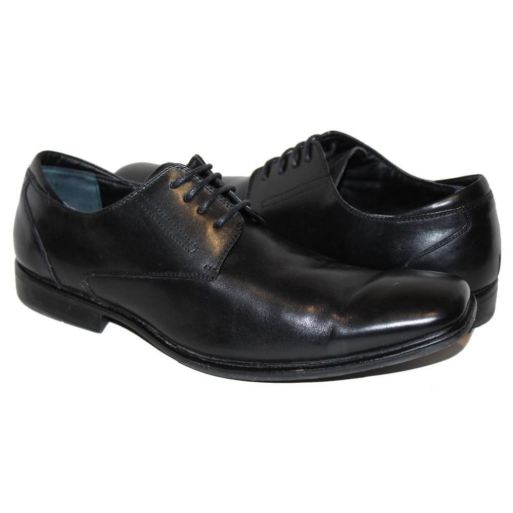 ALFANI Crown Black Leather Dress Oxfords Size 11 M